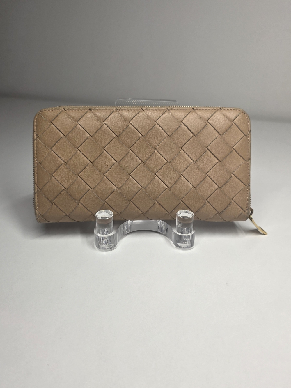 Woven Leather Zip-Around Wallet W/ COA